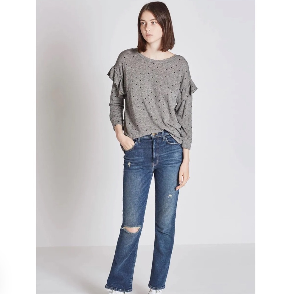 Current/Elliott Ruffle Star Print Sweatshirt